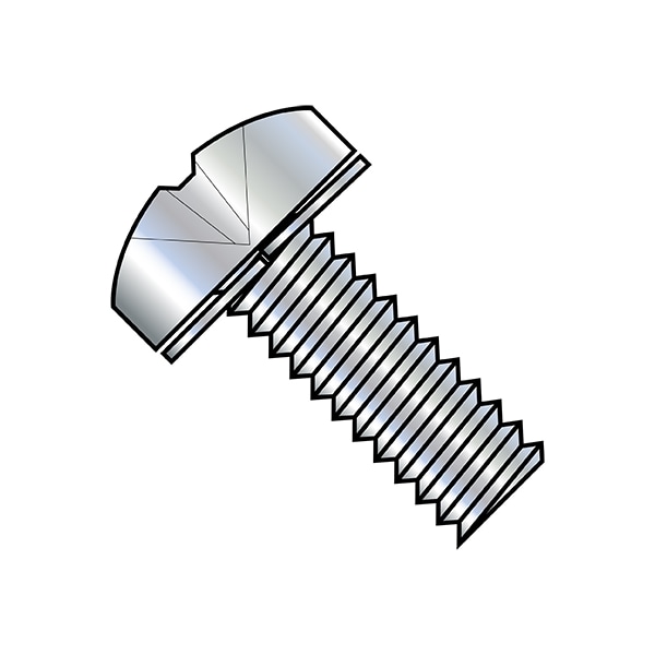#10-24 x 1/2 in Phillips Pan Machine Screw, Zinc Plated Steel, 6000 PK