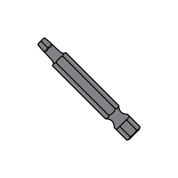 1X1 15/16X1/4 SQUARE RECESS POWER BIT PLAIN, PK100