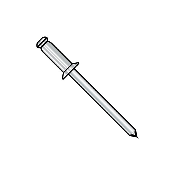 Blind Rivet, Countersunk Head, 1/8 in Dia., 0.275 in L, Stainless Steel Body, 10000 PK