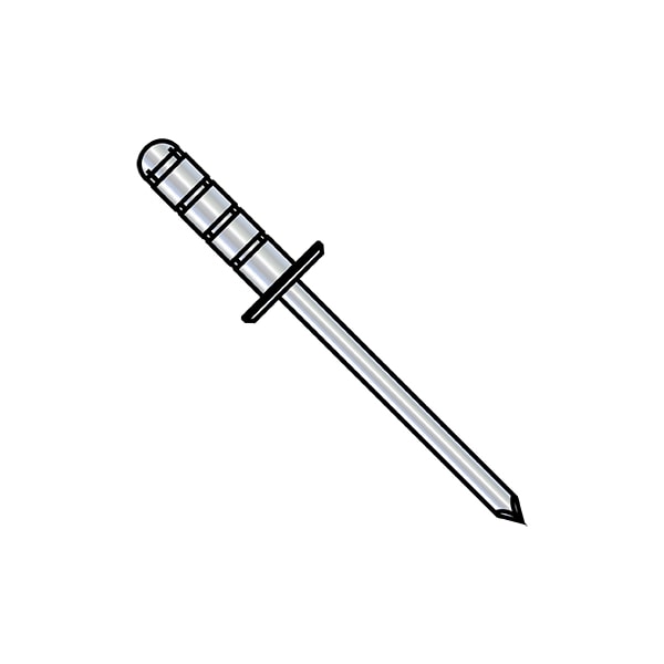 Blind Rivet, Large Flanged Head, 3/16 in Dia., 0.430 in L, Steel Body, 3000 PK