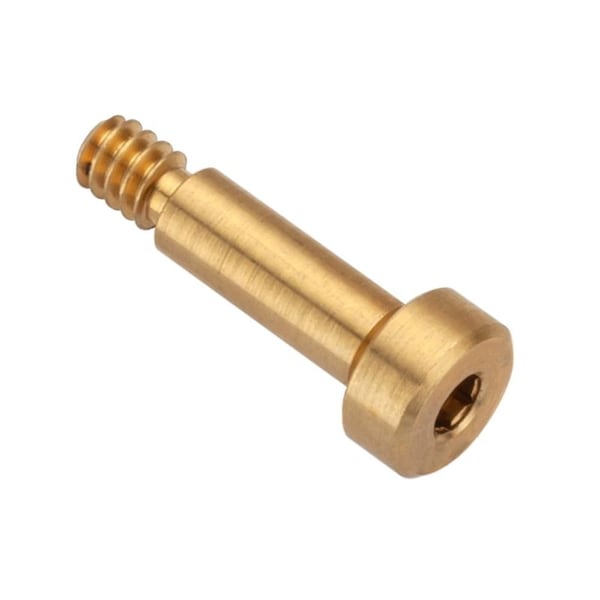 Shoulder Screw, 6g Thr Sz, 5mm Thr Lg, 12 mm Shoulder Lg, Brass