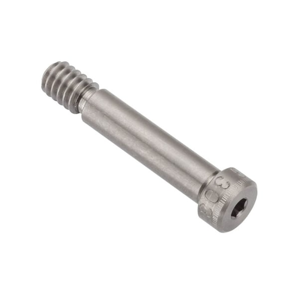 Shoulder Screw, 2A Thr Sz, 3/8 Thr Lg, 1 in Shoulder Lg, 18-8 Stainless Steel