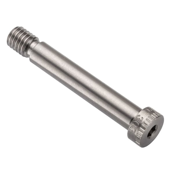 Shoulder Screw, 3/8"-16 Thr Sz, 1/2 Thr Lg, 2 in Shoulder Lg, 18-8 Stainless Steel