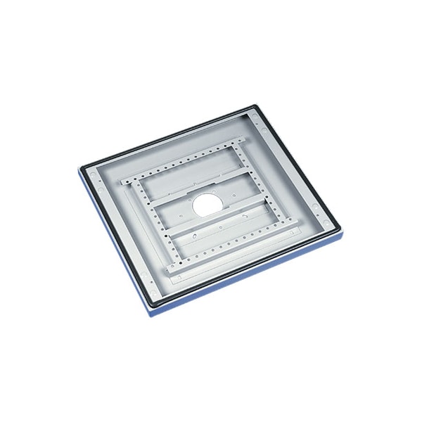 Base with Cutout for Sloped Front, fits 600x600mm, Lt Gray, Steel