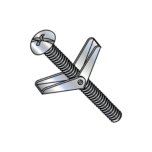 Toggle Bolt, 4" L, Steel, 25 PK
