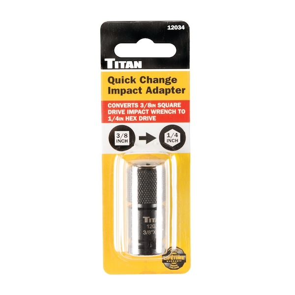 Adapter, 3/8" Sq Dr To 1/4" Hex Dr