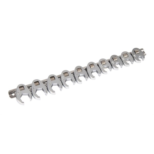 Flare Nut Crowsfoot Wrnch, 3/8"Dr, 10 pcs