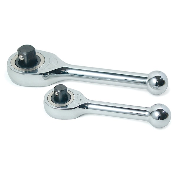 1/4", 3/8" Drive Gearless Geared Teeth Micro Gearless Ratchet Set, 2 pcs., Chrome Molybdenum