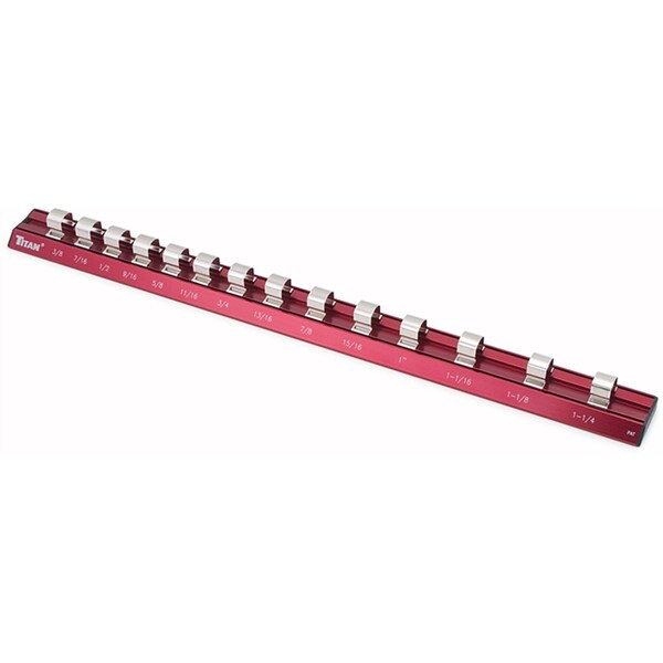Sae Magnetic Alum"um Socket Rail, 1/2" Drive