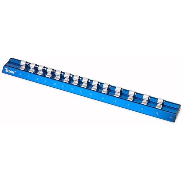 Metric Magnetic Alum"um Socket Rail, 3/8" Drive