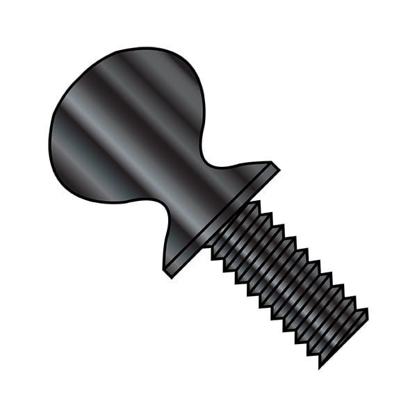 Thumb Screw, 1/4"-20 Thread Size, Spade, Black Oxide Steel, 2 in Lg, 600 PK