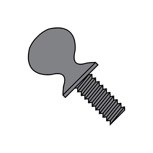 Thumb Screw, 3/8"-16 Thread Size, Spade, Plain Steel, 1-1/2 in Lg, 300 PK
