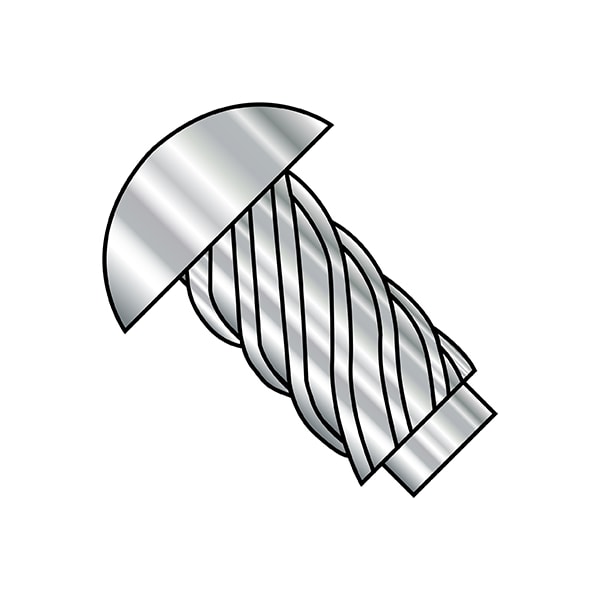 Thumb Screw, #6 Thread Size, Round, Plain Stainless Steel, 3/8 in Lg, 10000 PK