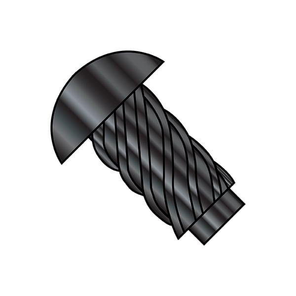 Thumb Screw, #8 Thread Size, Round, Black Oxide Steel, 1/4 in Lg, 10000 PK