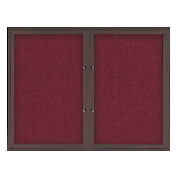 Double Door Radius Plus Corkboard, 42"X, UV8002PLUS5-BRONZE-DBURGU