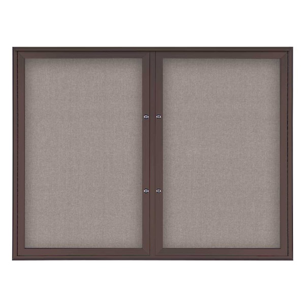 Double Door Radius Plus Corkboard, 42"X, UV8002PLUS5-BRONZE-PEARL