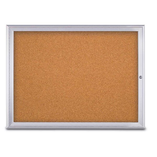Single Door Radius Corkboard, 48"X36", S