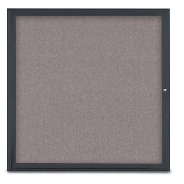 Single Door Radius Corkboard, 48"X48", B, UV800348-BLACK-SURF
