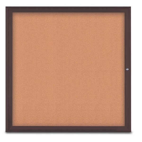 Single Door Radius Corkboard, 48"X48", B