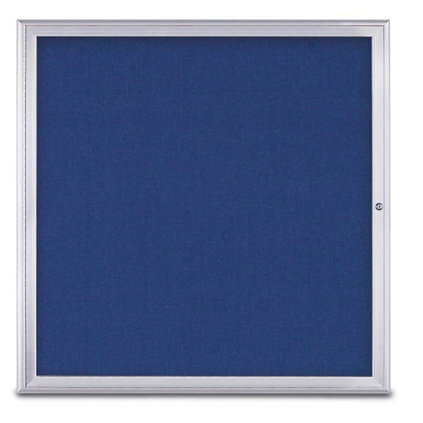 Single Door Radius Corkboard, 48"X48", S, UV800348-SATIN-COBACC