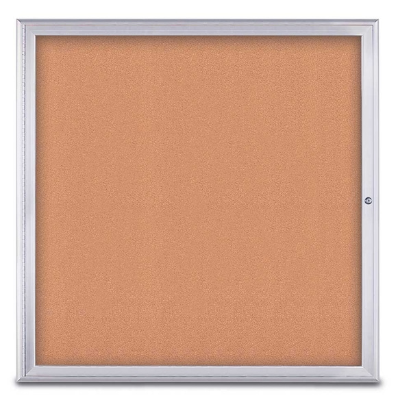 Single Door Radius Corkboard, 48"X48", S