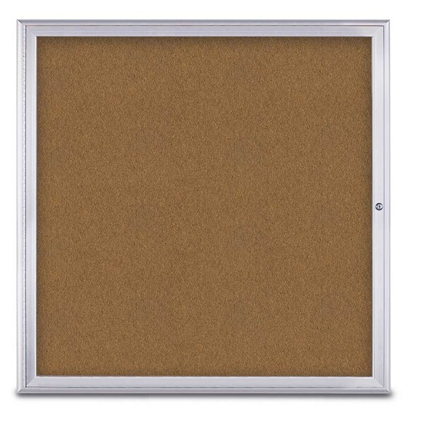 Single Door Radius Corkboard, 48"X48", S