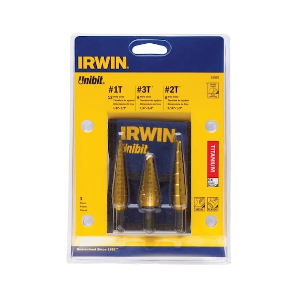 Titanium Coated Unibit Set, 3PCS