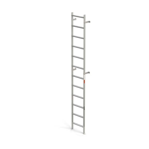 144" Overall H, Vertical Wall Mount Ladder - SS, Stainless Steel, 12 Steps, 300 lb. Load Capacity