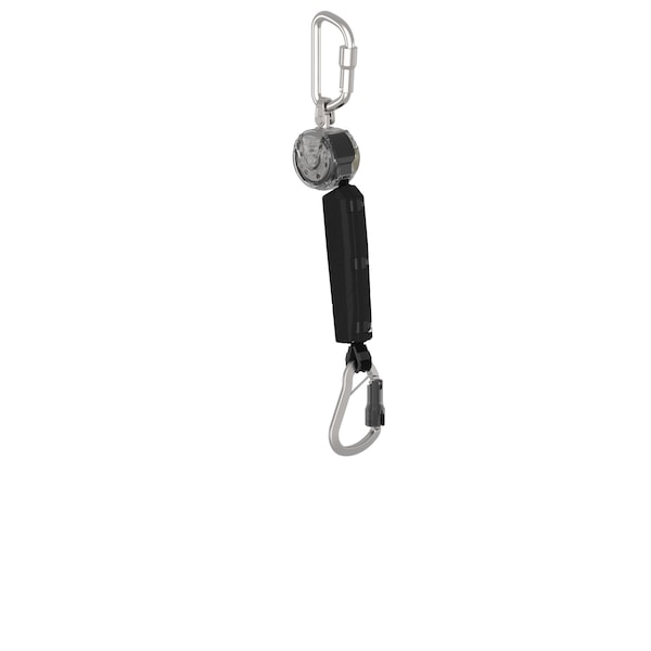 V-TEC Personal Fall Limiter Self Retracing Lanyard, 6 ft. Length, Carabiner, Aluminum, 1 Leg(s)