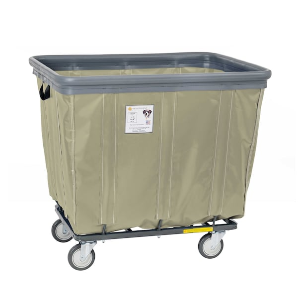 Vinyl Basket Truck with Air Cushion Bumper and Steel Base, 10 Bushel, Beige