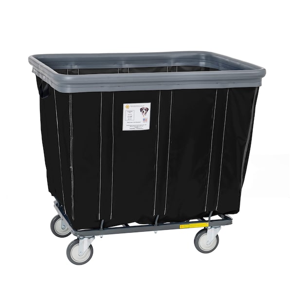 Vinyl Basket Truck with Air Cushion Bumper and Steel Base, 10 Bushel, Black