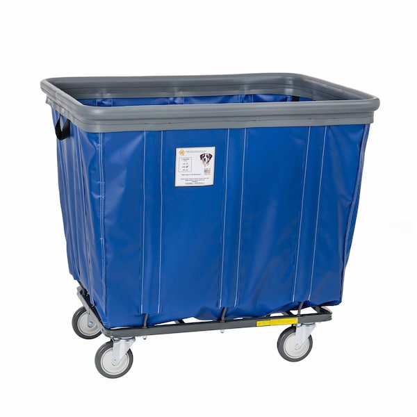 Vinyl Basket Truck with Air Cushion Bumper and Steel Base, 10 Bushel, Blue