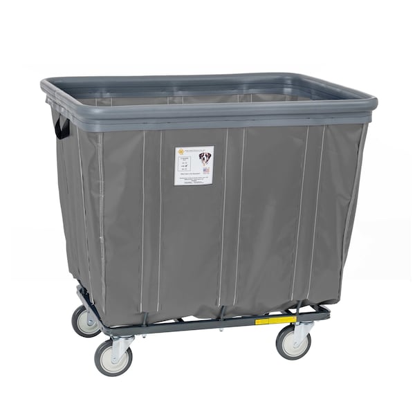 Vinyl Basket Truck with Air Cushion Bumper and Steel Base, 8 Bushel, Gray