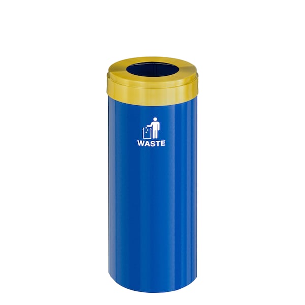 Waste Receptacle, Liner, 12 gal., Blue/Sati
