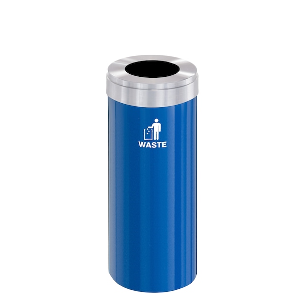 Waste Receptacle, Liner, 12 gal., Blue/Silv