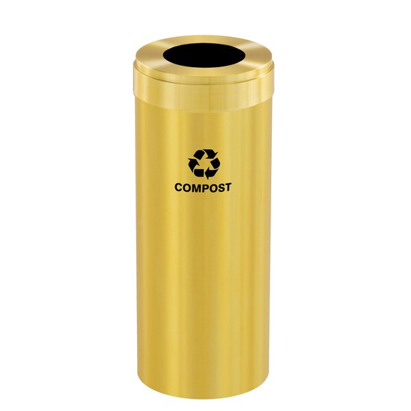 Waste Receptacle, No Liner, 15 gal., Satin