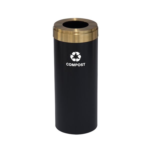 Waste Receptacle, No Liner, 15 gal., Satin