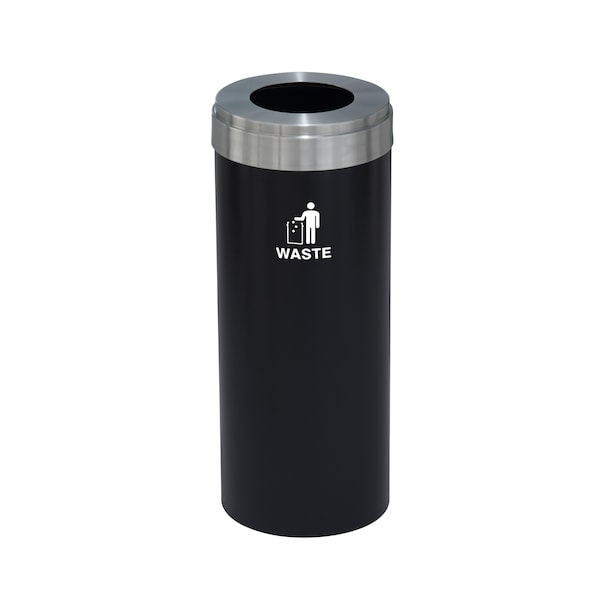 Waste Receptacle, No Liner, 15 gal., Satin