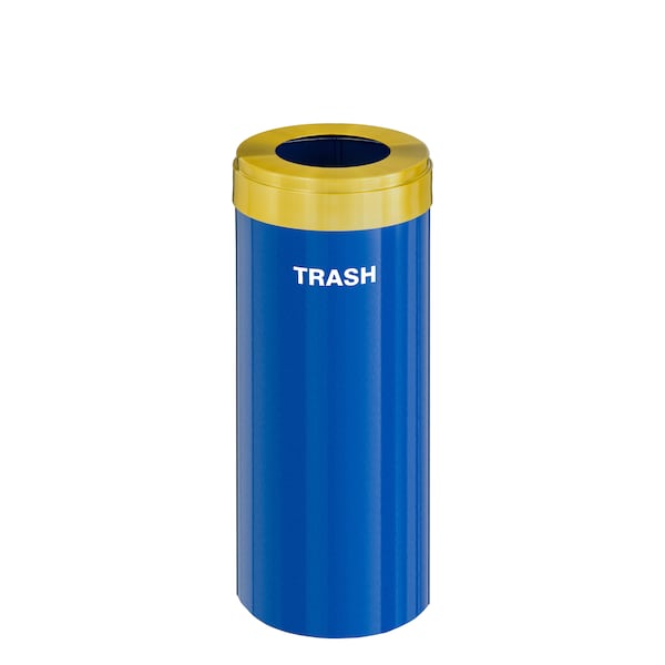Waste Receptacle, No Liner, 15 gal., Blue/S