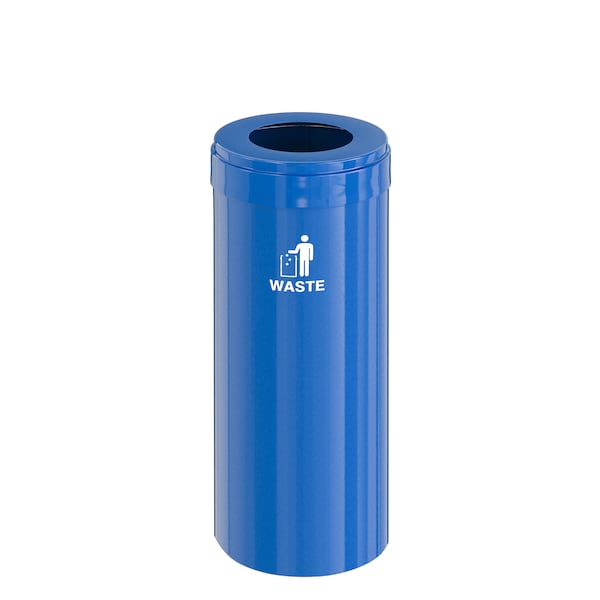 Waste Receptacle, No Liner, 15 gal., Blue/B