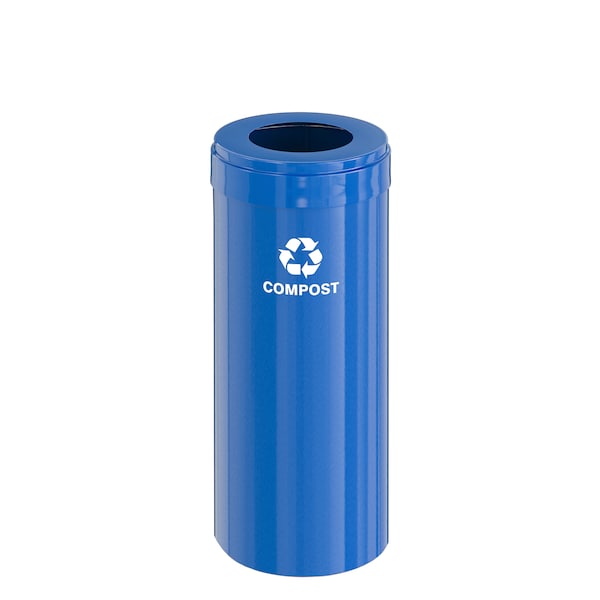 Waste Receptacle, No Liner, 15 gal., Blue/B