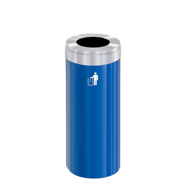Waste Receptacle, No Liner, 15 gal., Blue/S