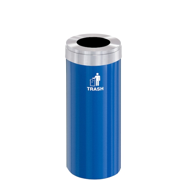 Waste Receptacle, No Liner, 15 gal., Blue/S