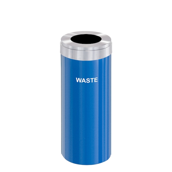 Waste Receptacle, No Liner, 15 gal., Blue/S