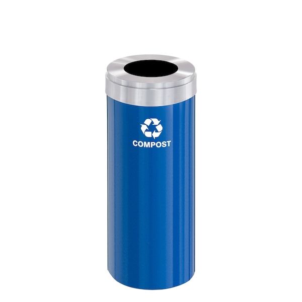 Waste Receptacle, No Liner, 15 gal., Blue/S