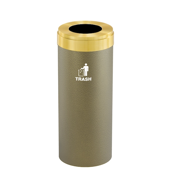 Waste Receptacle, No Liner, 15 gal., Bronze