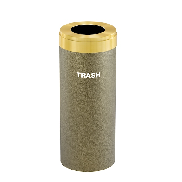 Waste Receptacle, No Liner, 15 gal., Bronze