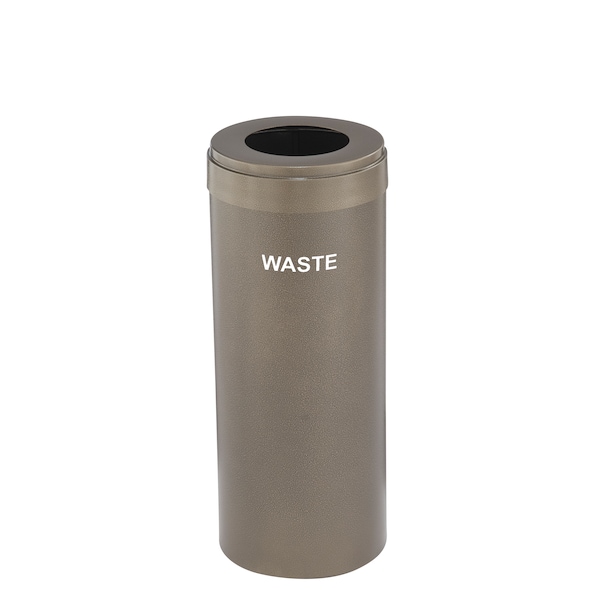 Waste Receptacle, No Liner, 15 gal., Bronze