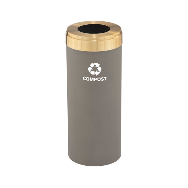 Waste Receptacle, No Liner, 15 gal., Nickel