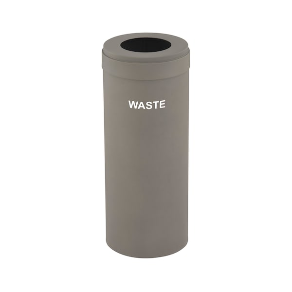 Waste Receptacle, No Liner, 15 gal., Nickel